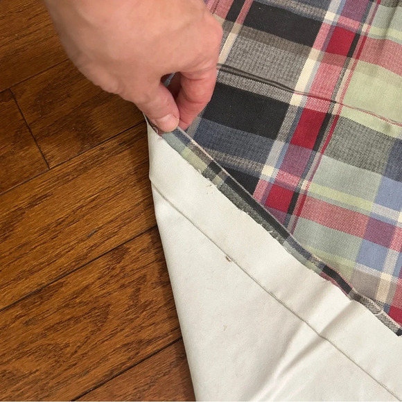 Plaid blackout curtain panel. 40 inches wide 65 inches long. Good condition - Picture 2 of 5